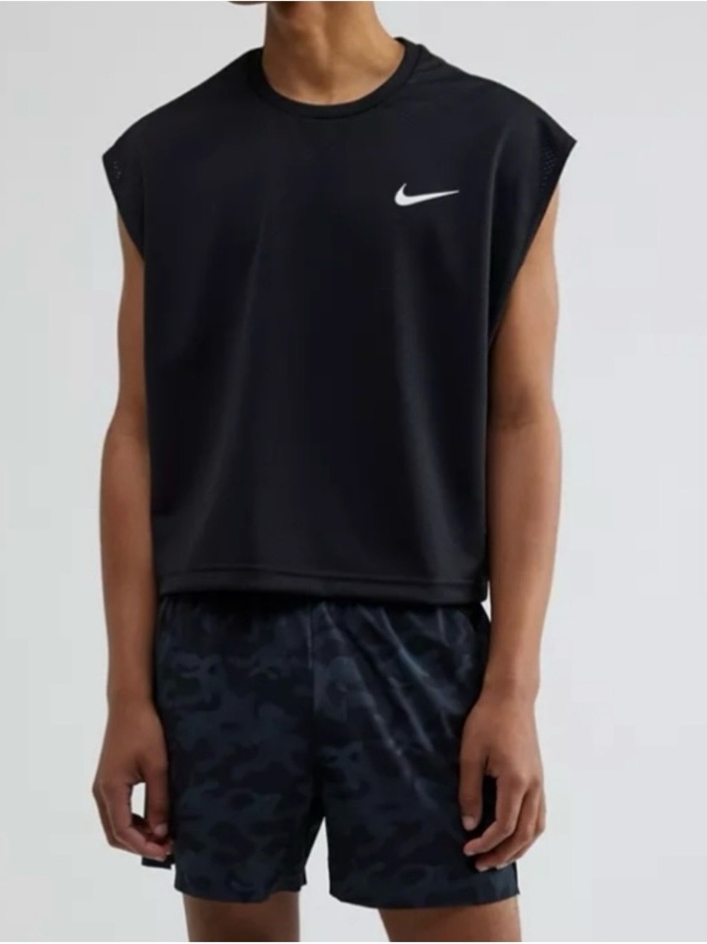 Nike Black Tank Top with White Swoosh Logo - Picture 3 of 9